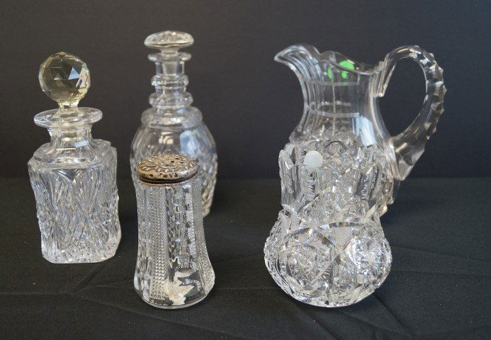 Five Victorian Cut Glass Items (1 of 3)
