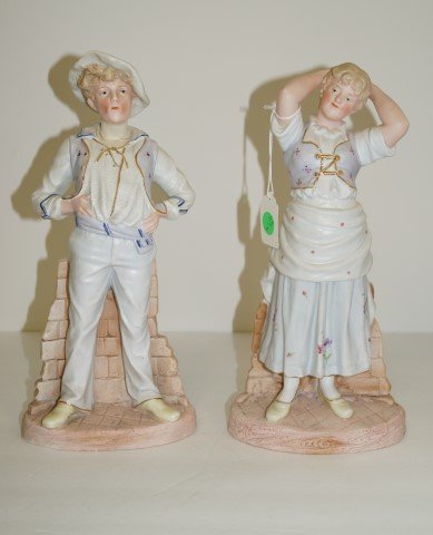 Pair of German Bisque Porcelain Figures (1 of 4)