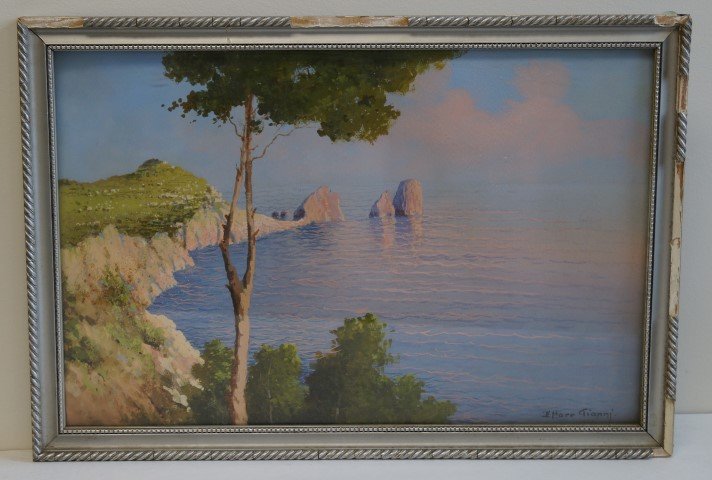 Ettore Gianni; Italian Gouache Painting Signed (1 of 4)