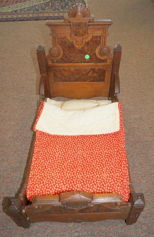 Victorian Walnut Doll's Bed (1 of 3)