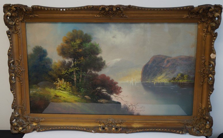 19th C. American School; Pastel Landscape (1 of 3)