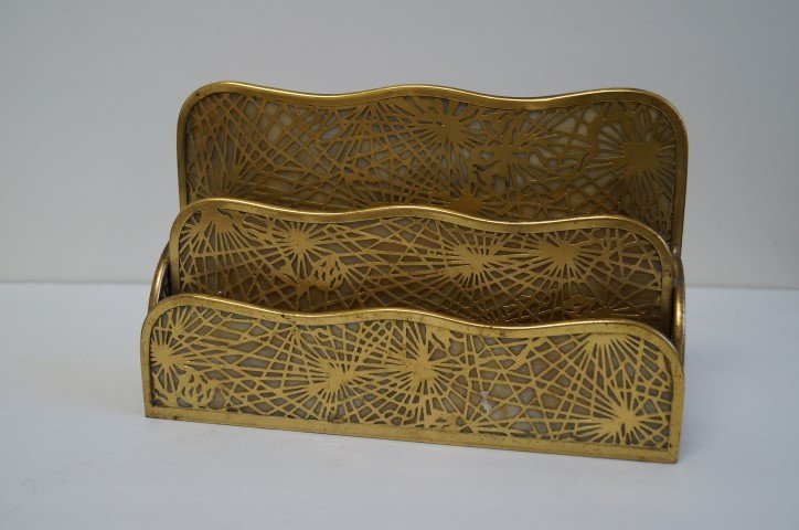 Tiffany Studios Brass and Glass Letter Holder (1 of 5)