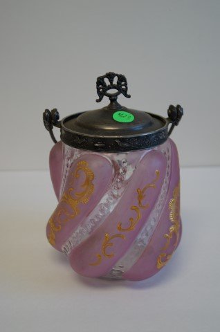 Victorian Silverplate and Glass Cracker Jar (1 of 4)