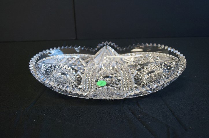 American Brilliant Cut Glass Bread Tray (1 of 3)