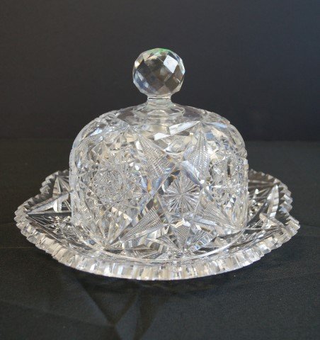 American Brilliant Cut Glass Cheese Dish (1 of 3)
