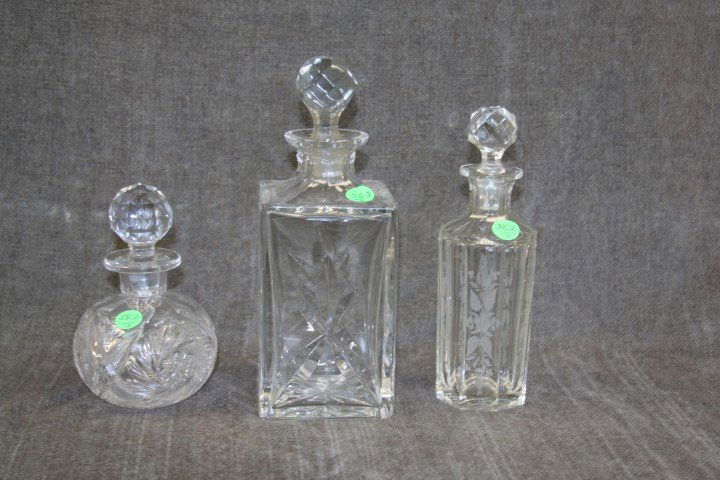 Three(3) Victorian Cut Glass Decanters (1 of 3)