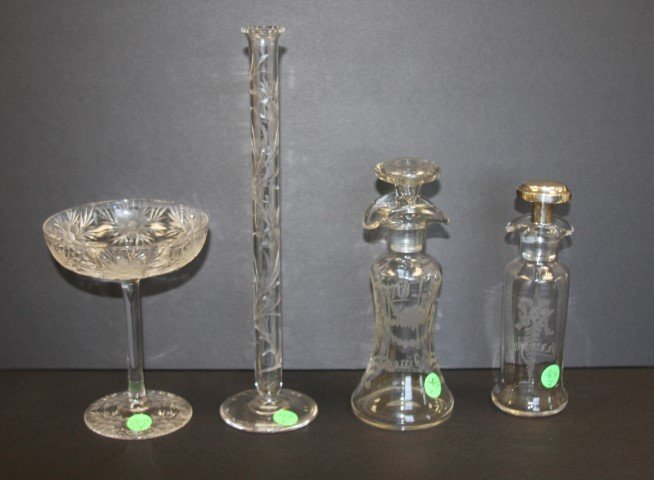 Four(4) Victorian Cut Crystal Items (1 of 3)