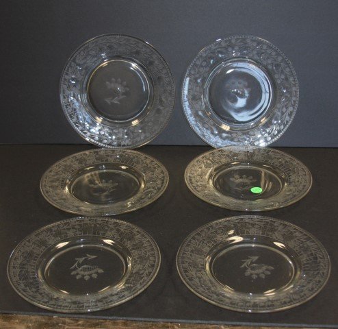 Set of Six(6) Cut Crystal Plates (1 of 4)