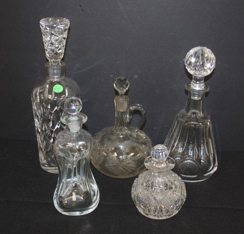 Five(5) Crystal Decanters and Bottles (1 of 3)