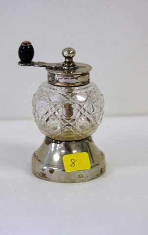Cut glass Pepper Mill, marked Peugeot Freres (1 of 4)