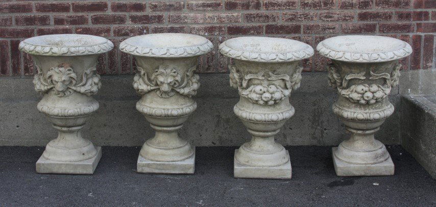 Four(4) Cast Concrete Garden Urns (1 of 4)