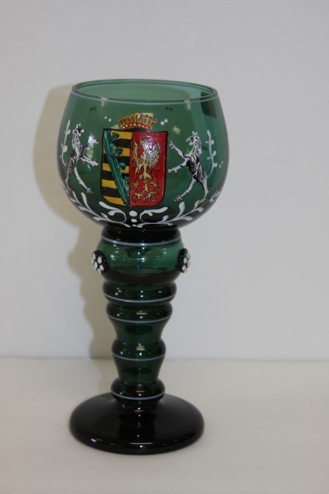 Bohemian Enameled Glass Goblet (1 of 5)