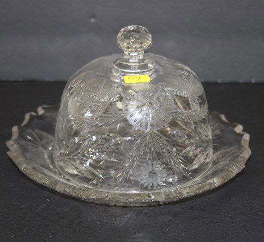 American Cut Glass Cheese Dish (1 of 5)