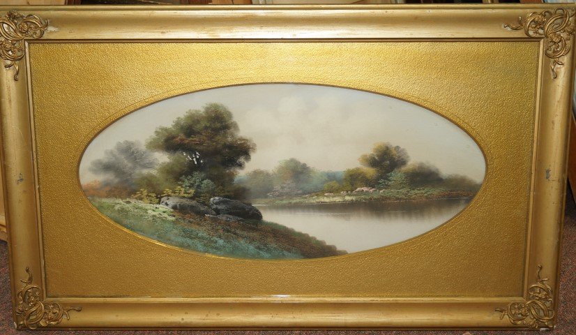 19th C. American School; Hudson River Pastel (1 of 4)