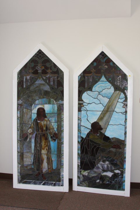 Two(2) Antique Stained Glass Windows (1 of 6)