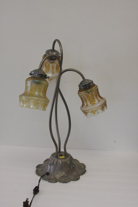 Three(3) Light Art Nouveau Style Lamp (1 of 3)