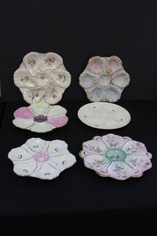 Six(6) Porcelain Oyster Plates (1 of 5)