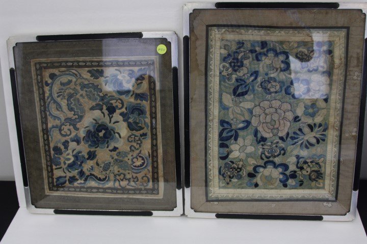 Two(2) Framed Oriental Silk Embroideries (1 of 5)