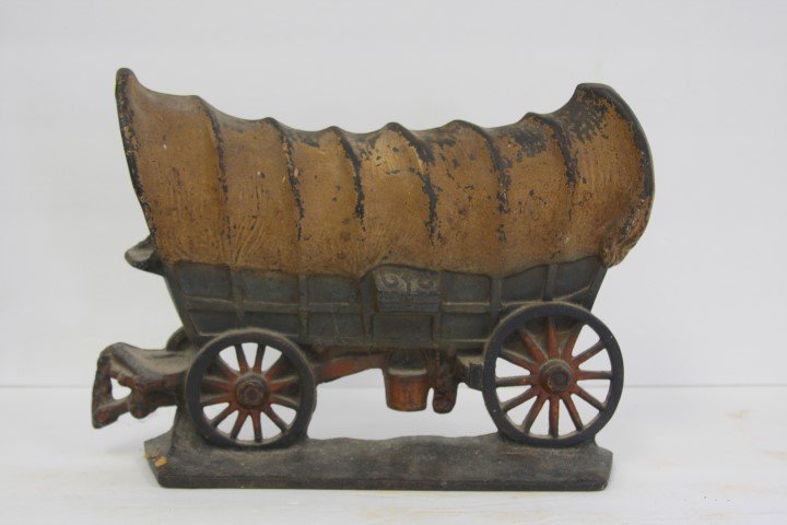 Antique Cast Iron Covered Wagon Doorstop (1 of 3)