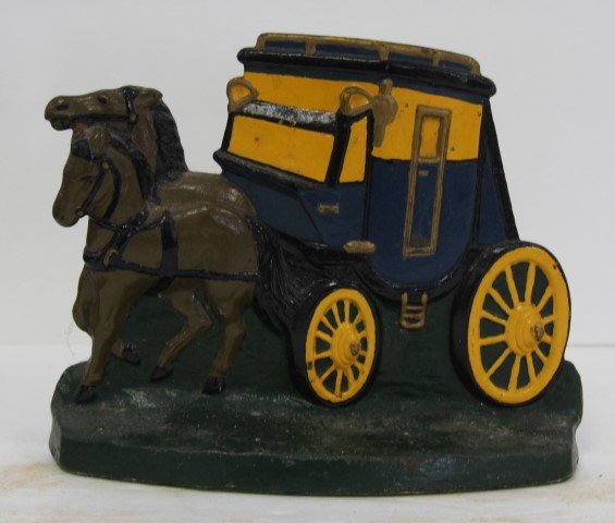 Antique Cast Iron Stage Coach Doorstop (1 of 3)