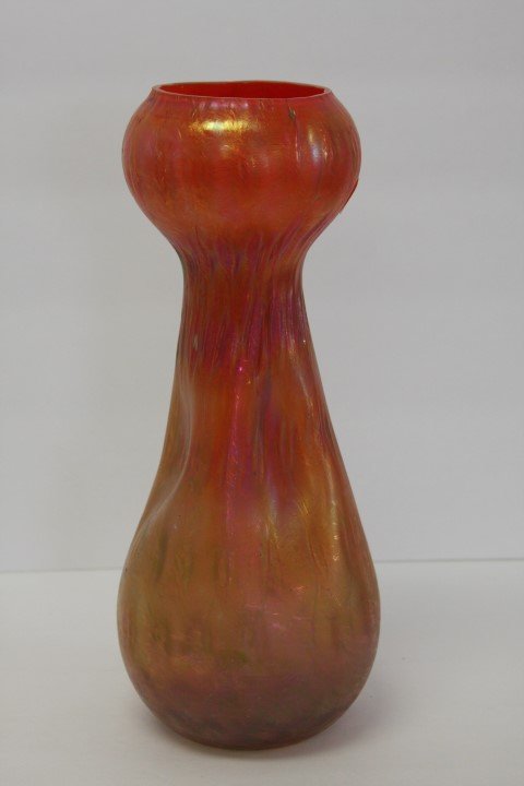 Loetz Art Glass Vase: Well designed art glass vase; 12in.H. x 4.5in.W.