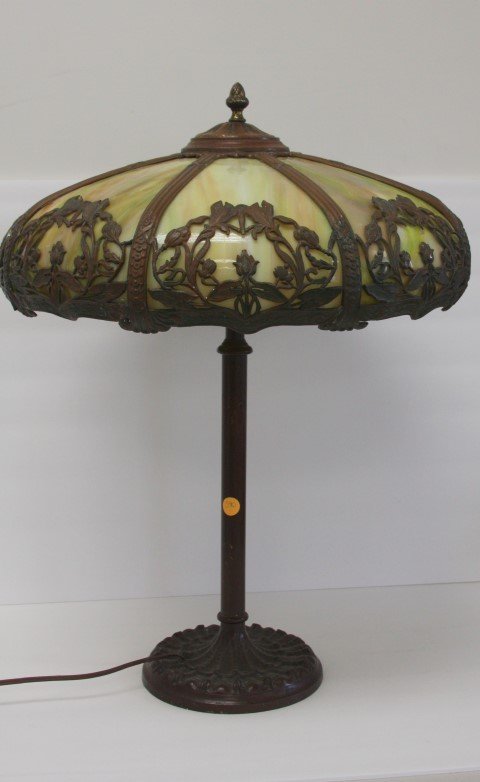 Victorian Eight(8) Panel Glass Table Lamp (1 of 4)
