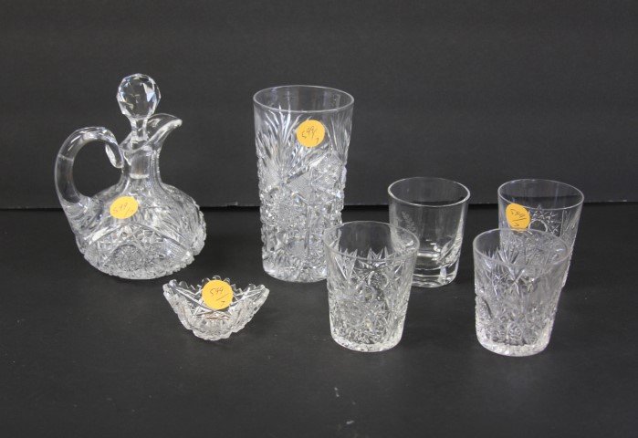 Seven(7) Miscellaneous Cut Glass Items (1 of 4)