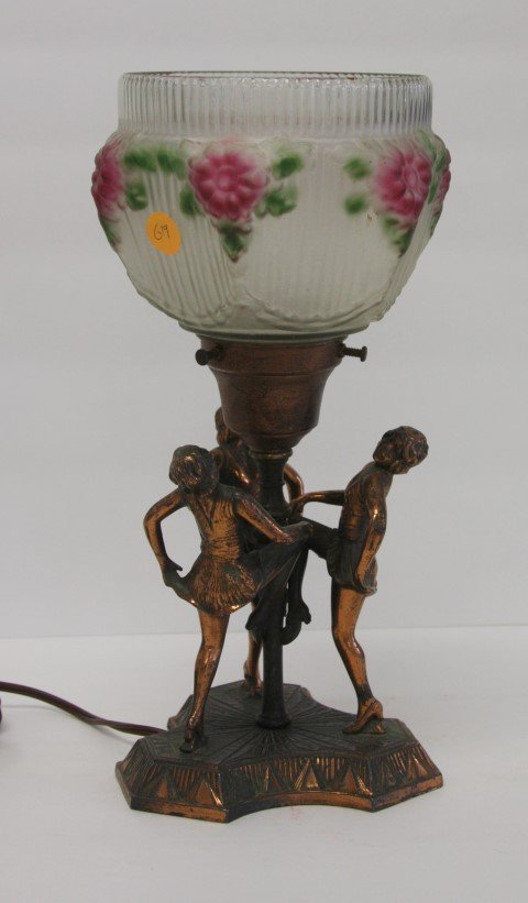 Art Deco Figural Bronzed Lamp (1 of 4)