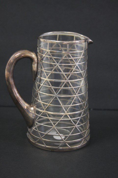 Silver Overlay Glass Pitcher (1 of 5)
