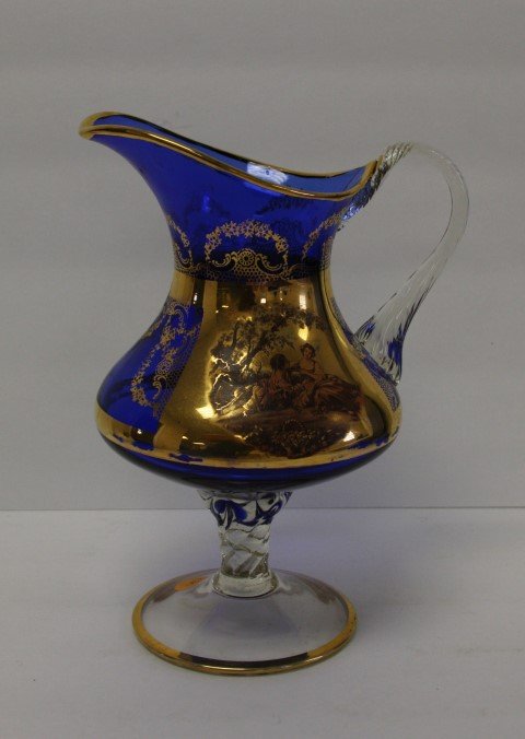 Bohemian Glass Pedestaled Ewer (1 of 7)