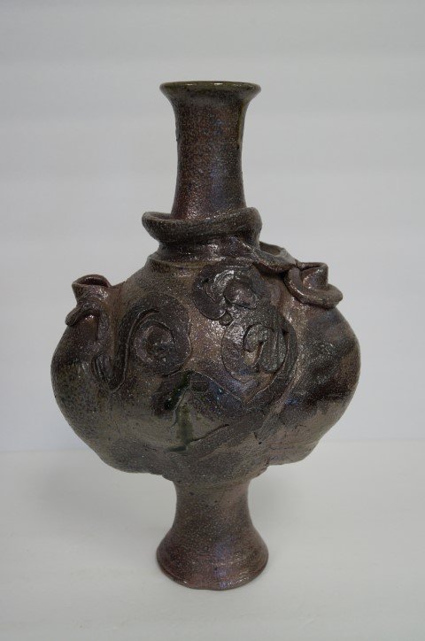 20th C.  Modernist Iron Glazed Pottery Vase (1 of 4)