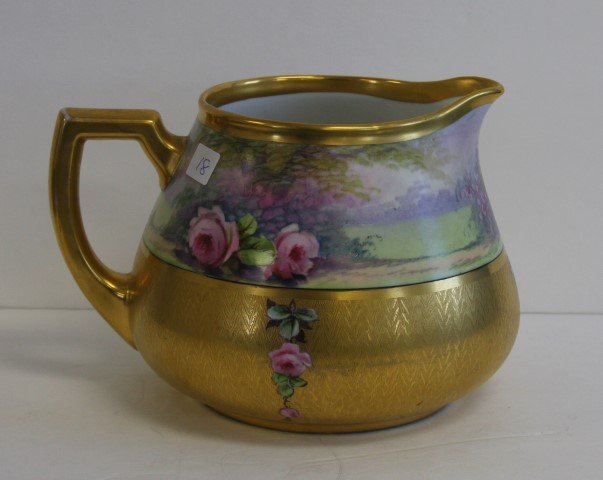 Sickard Handpainted and Gilt Porcelain Pitcher (1 of 7)