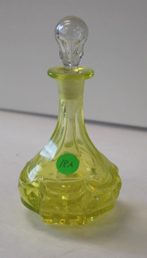 Victorian Vaseline Glass Perfume (1 of 3)