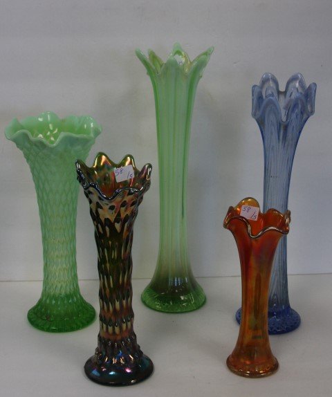 Five(5) Victorian Glass Bud Vases (1 of 3)