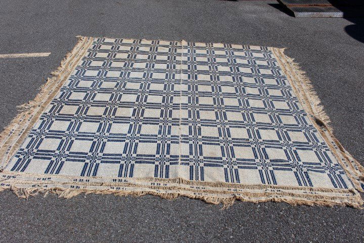 19thC. American Hand Woven Coverlet (1 of 5)