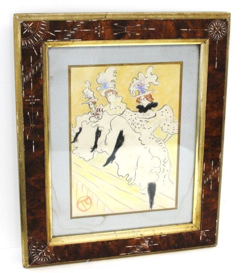 Henri Toulouse Lautrec, crayon sketch, Dancing Girls (1 of 6)