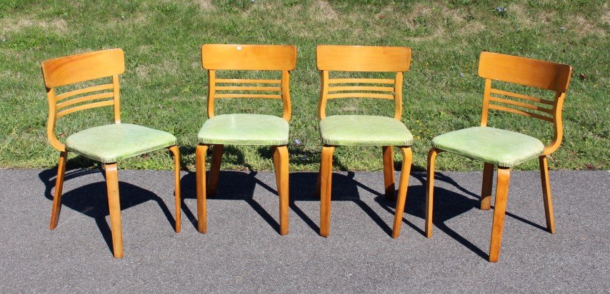John Stuart; Set of Four(4) 1950's Bentwood Chairs (1 of 4)