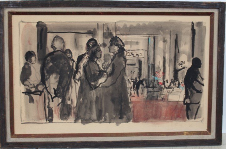 Bernard Lamotte; American Watercolor Signed (1 of 4)