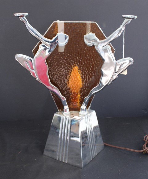 Mid Century Figural Chrome Lamp (1 of 5)