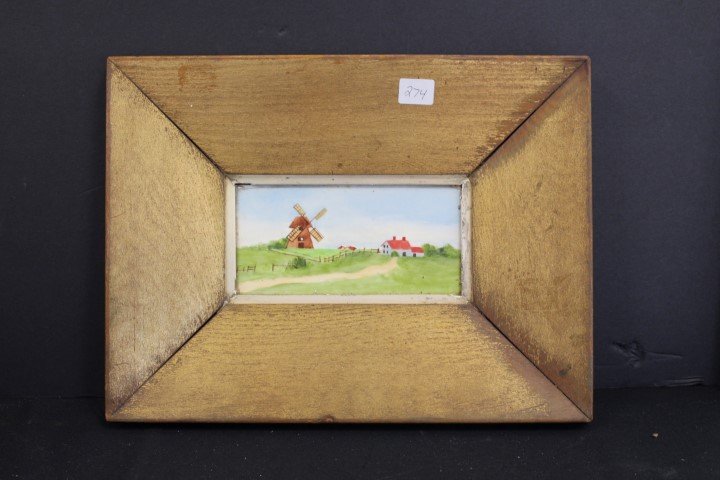 Framed Dutch Porcelain Scenic Tile (1 of 3)