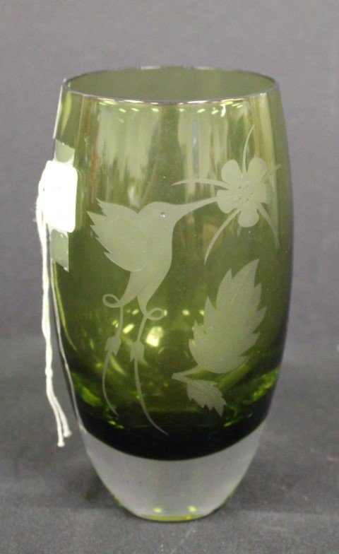 Bohemian Etched Crystal Vase (1 of 4)