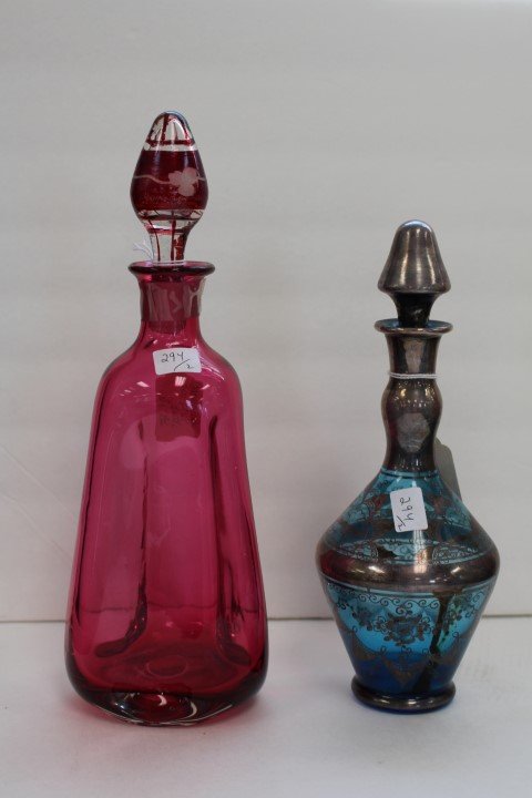 Two(2) Bohemian Glass Decanters (1 of 5)