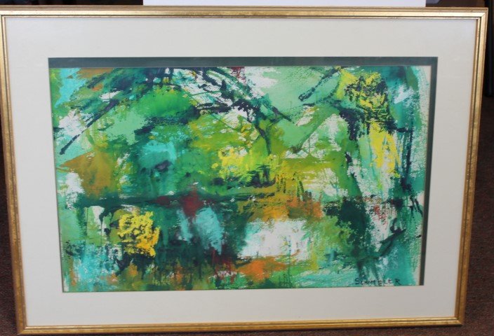 Blanche Schmeidler; 20th C. Modernist Watercolor Signed (1 of 4)