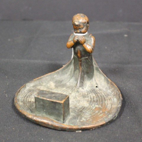 Bronzed US Metal Figural Ashtray (1 of 5)