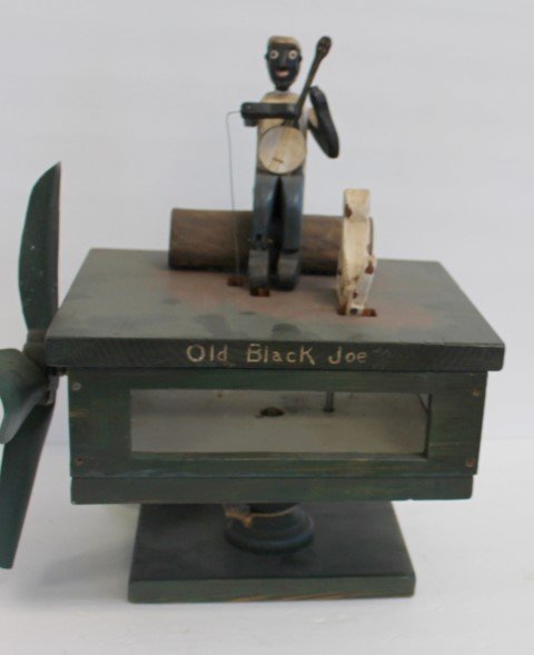 20thC. Folk Art Whirlygig Old Black Joe: Hand crafted wooden whirlygig. Old Black Joe; 16in.H. x 13in.W.