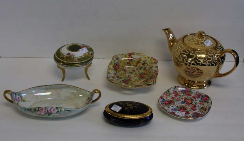 6 Assorted Porcelain Dresser Dishes, Box, Receiver (1 of 4)