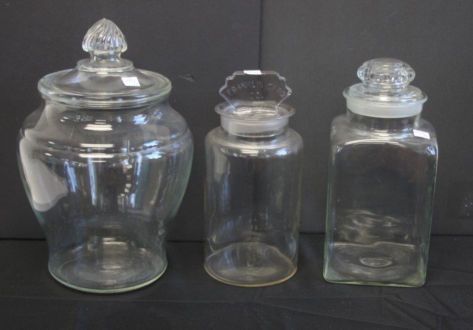 3 Assorted Apothecary Glass Jars with Covers (1 of 5)