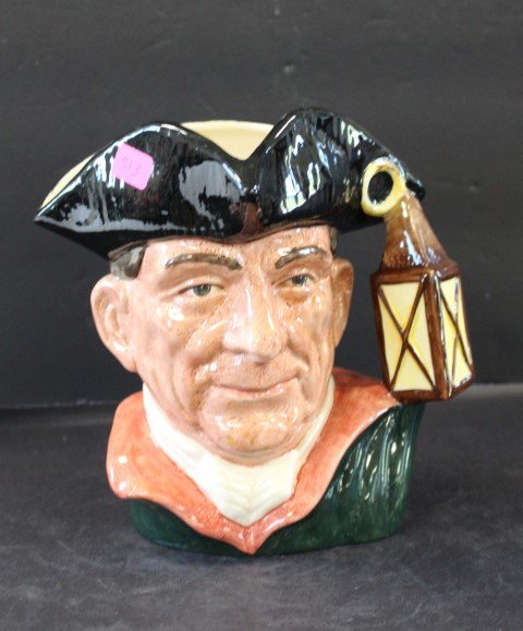 Royal Doulton Porcelain Toby Mug: Night Watchman; 7in.H. x 7.5in.W.