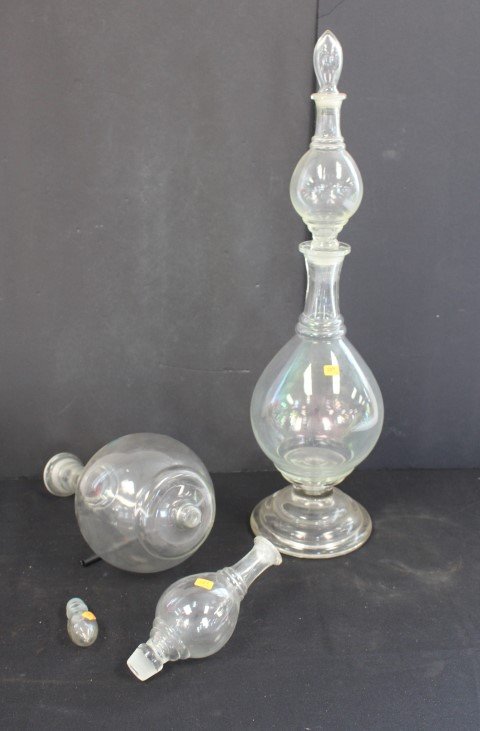 Lot of Antique Apothecary Glass Jars (1 of 3)