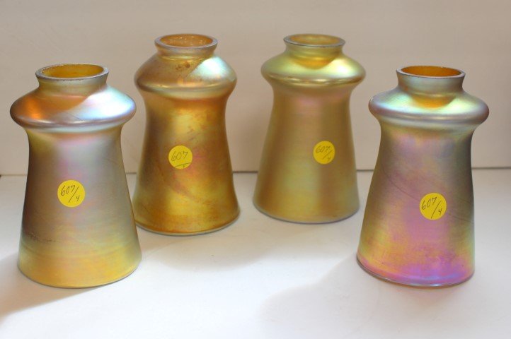 Set Four Art Glass Lamp Shades (1 of 4)
